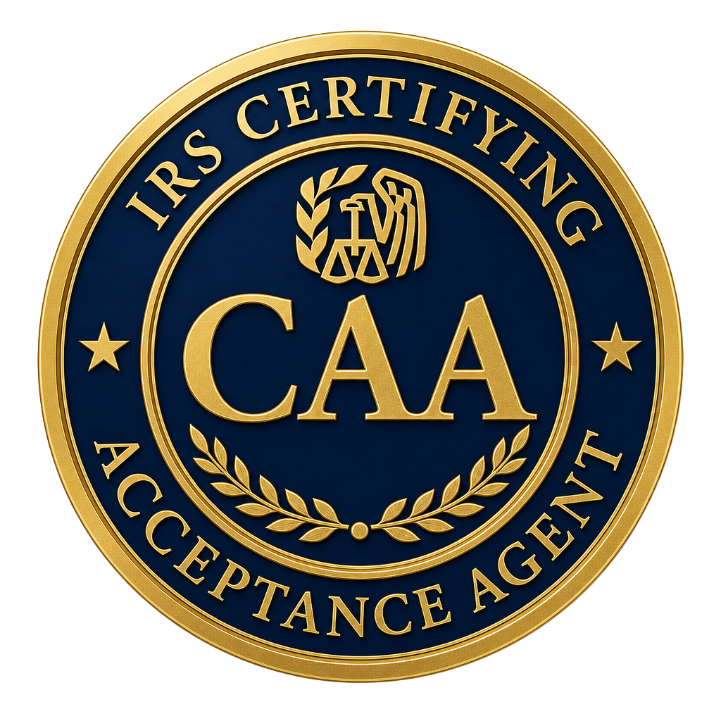 IRS Certifying Acceptance Agent (CAA) seal